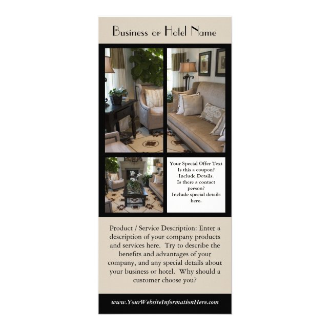 Geschäft oder Hotel-Gestell-Karten Werbekarte (Vorne)