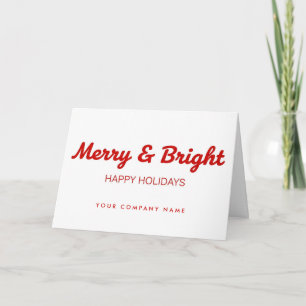 Geschäft Retro Schrift Merry & Bright Feiertagskarte