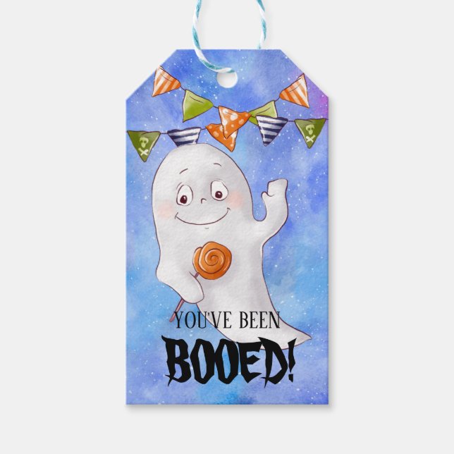 Geschäft Sie wurden zu Halloween angekurbelt Geschenkanhänger (Vorderseite)