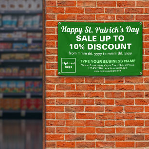 Geschäft St. Patrick Sale auf grünem Rechteck Banner