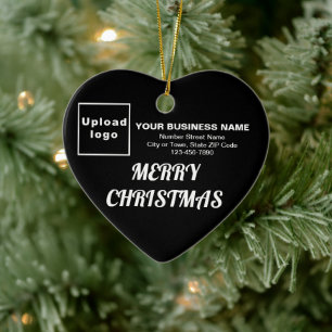Geschäft Weihnachten schwarze Herzform Keramik Ornament