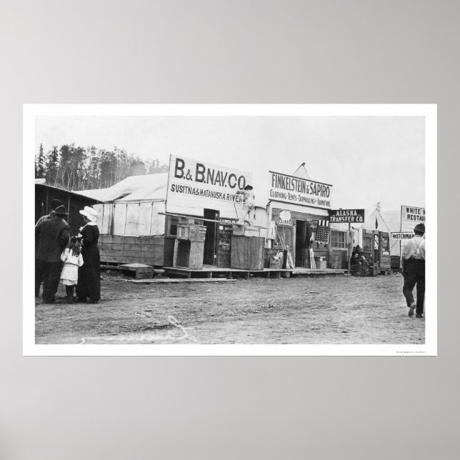 Geschäfte in Anchorage, Alaska 1914 Poster (Vorne)