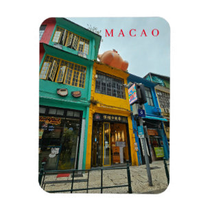 Geschäfte in Macau mit Blick auf den Kühlschrankma Magnet