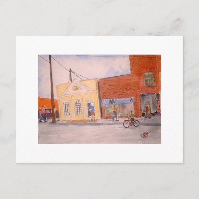 Geschäfte mit Anwältin Postkarte (Vorderseite)