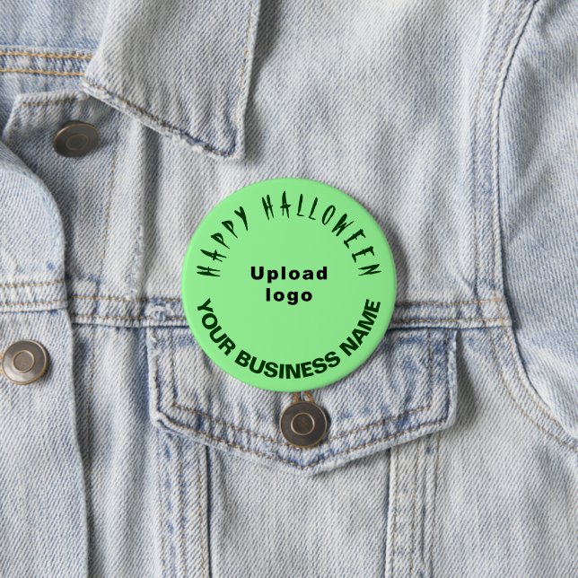 geschäftliche Halloween-Begrüßung auf der hellgrün Button (Beispiel)