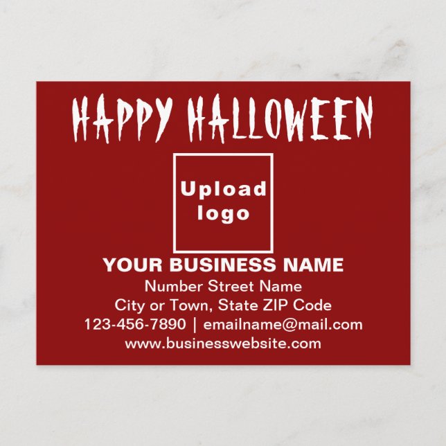 geschäftliche Halloween-Begrüßung auf der roten Po Postkarte (Vorderseite)