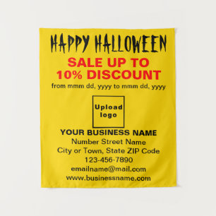 geschäftlicher Halloween-Verkauf auf gelbem Band Wandteppich