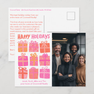 Geschäftliches Firmen-Weihnachts-Fest CUSTOM Foto  Postkarte