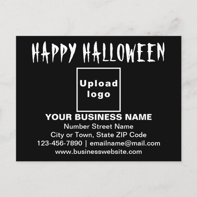 geschäftliches Halloween-Gruß auf der schwarzen Po Postkarte (Vorderseite)