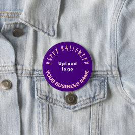 geschäftliches Halloween-Gruß auf Lila Rundform Button