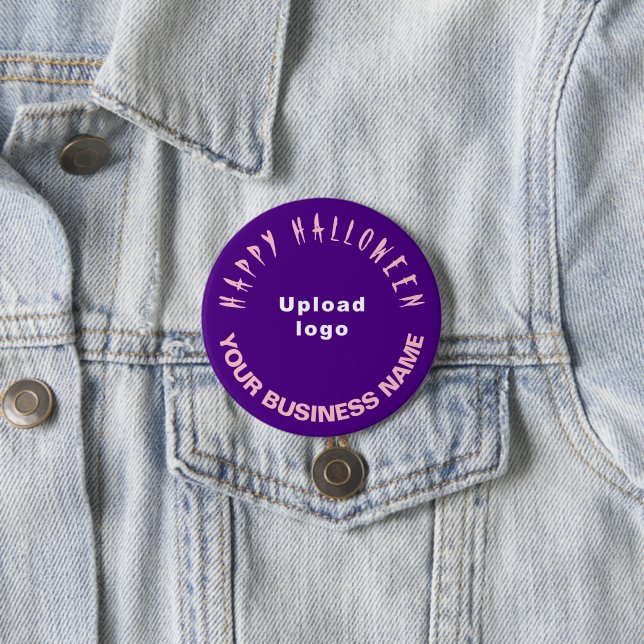 geschäftliches Halloween-Gruß auf Lila Rundform Button (Beispiel)