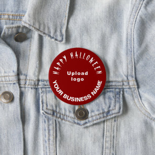 geschäftliches Halloween-Gruß auf Red Round Shape Button