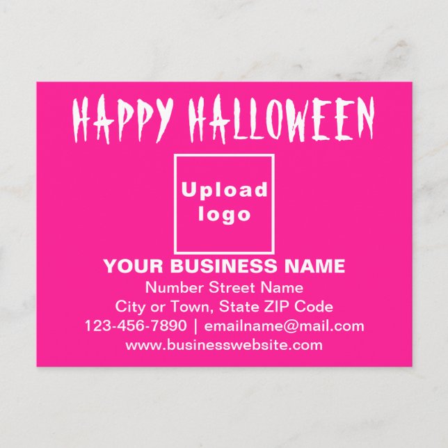geschäftliches Halloween-Gruß auf rosa Postkarte (Vorderseite)
