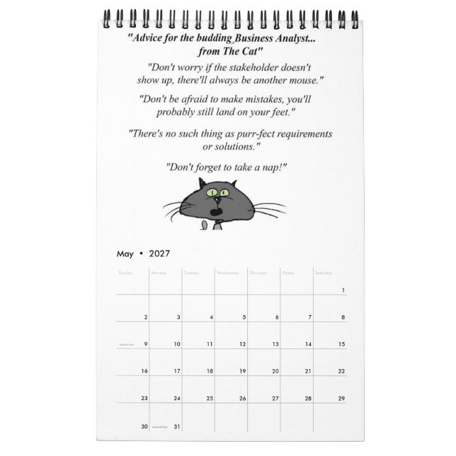 Geschäfts-Analytiker - Kalender (Mai 2027)