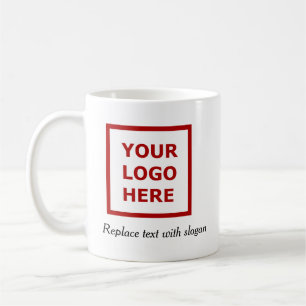Geschäfts-Branding Werbe-Logo-Slogan-Adresse  Kaffeetasse