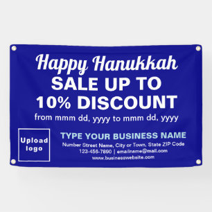 Geschäfts Chanukka-Verkauf auf blauem rechteckigen Banner