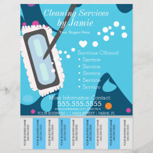 Geschäfts-Flyer mit Abreißstreifen für Reinigungsd Flyer
