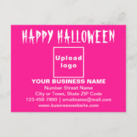 Geschäfts-Halloween-Gruß auf rosa Postkarte