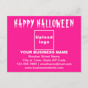 Geschäfts-Halloween-Gruß auf rosa Postkarte