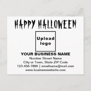 Geschäfts-Halloween-Gruß auf weißer Postkarte