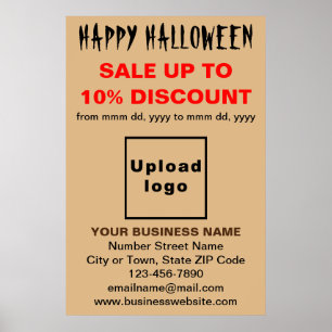 Geschäfts-Halloween-Verkauf auf hellbraunem Poster
