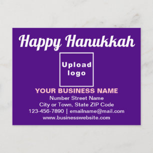 Geschäfts-Hanukkah-Gruß auf violetter Postkarte
