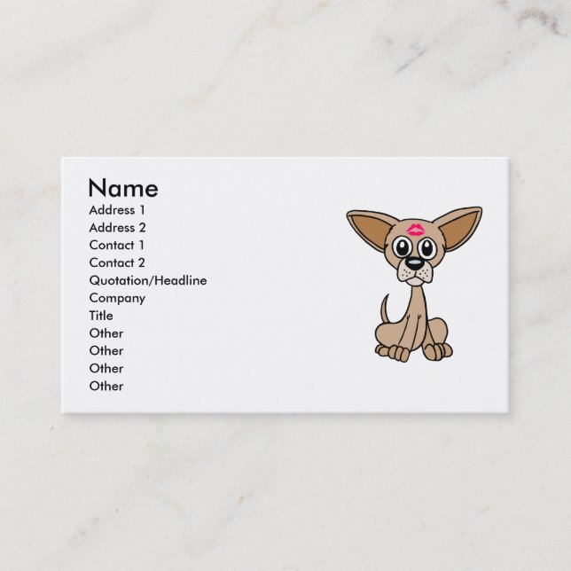 Geschäfts-Karten mit niedlichem Chihuahua-Hund Visitenkarte (Vorderseite)