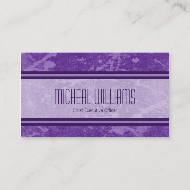 Geschäfts-Karten Purple Modern CEO Company Visitenkarte (Vorderseite)