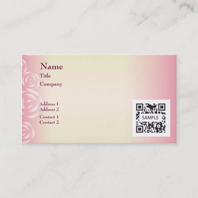 Geschäfts-Karten-Schablonen-Rosa-Rose Visitenkarte (Vorderseite)
