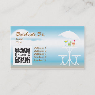 Geschäfts-Karten-Schablonen-strandnahes Bar Visitenkarte