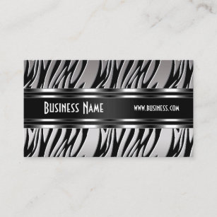 Geschäfts-Karten-SilberSchwarz-weißer Zebra Visitenkarte