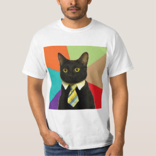 Geschäfts-Katzen-Ratetier Meme T-Shirt