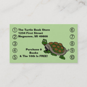 Geschäfts-Lochkarte-Schildkröte-Logo spielt Treuekarte