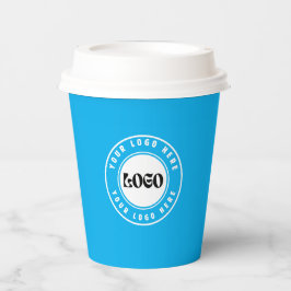 Geschäfts LOGO blau und weiß Professionell   Pappbecher
