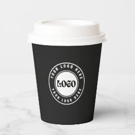 Geschäfts LOGO elegant schwarz & weiß Professionel Pappbecher