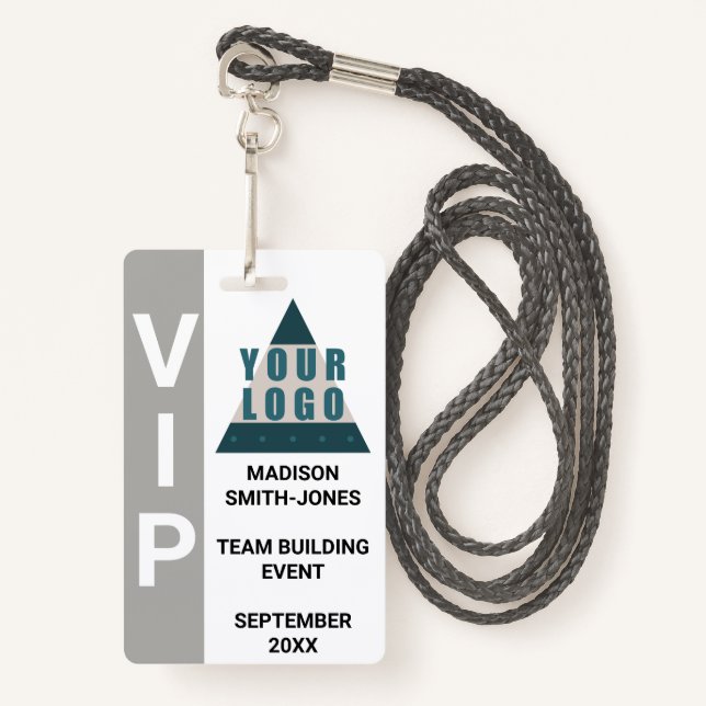 Geschäfts-Logo-Foto-Team-Gebäude-Geschenke VIP Ausweis (Vorderseite mit Schlüsselband)
