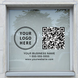 Geschäfts-Logo QR-Code Horizontal Fensteraufkleber