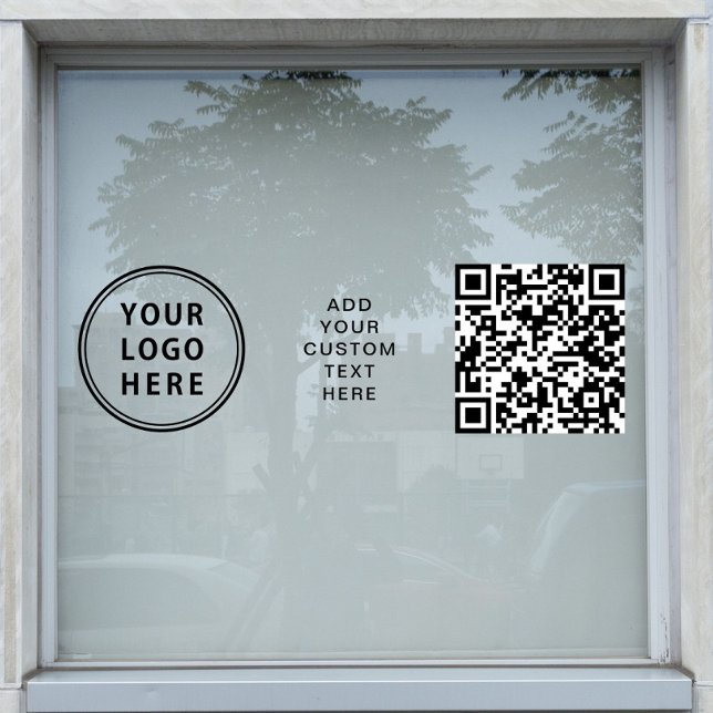 Geschäfts-Logo QR-Code Horizontal Fensteraufkleber (Business Logo QR Code Horizontal Window Cling)