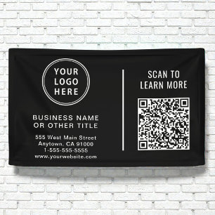 Geschäfts-Logo QR-Code Werbe Schwarz Banner