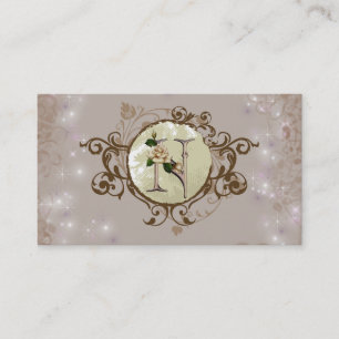 Geschäfts-Monogramm-Rosen-Karte N Visitenkarte