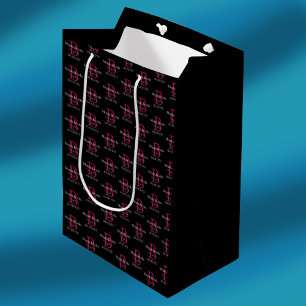 Geschäfts-Promo, Name, Monogramm und Titel auf Sch Mittlere Geschenktüte