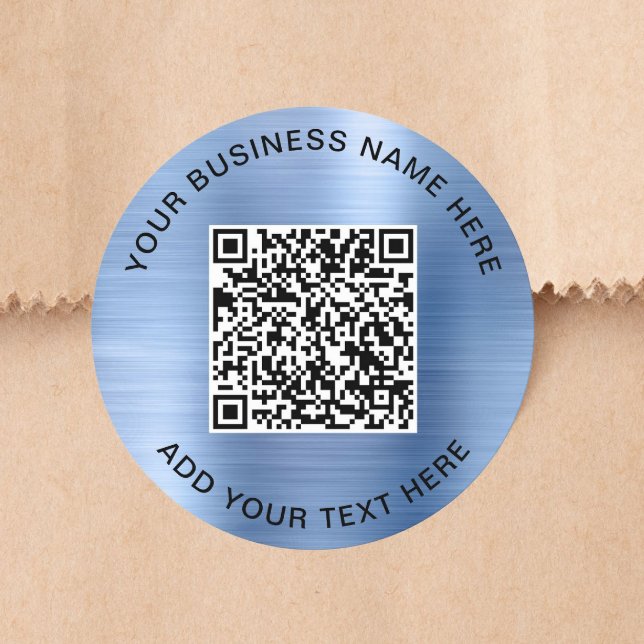 Geschäfts-QR-Code Blau Runder Aufkleber (Von Creator hochgeladen)