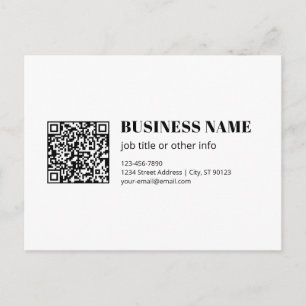 Geschäfts-QR-Code & editierbarer retro-moderner Te Postkarte