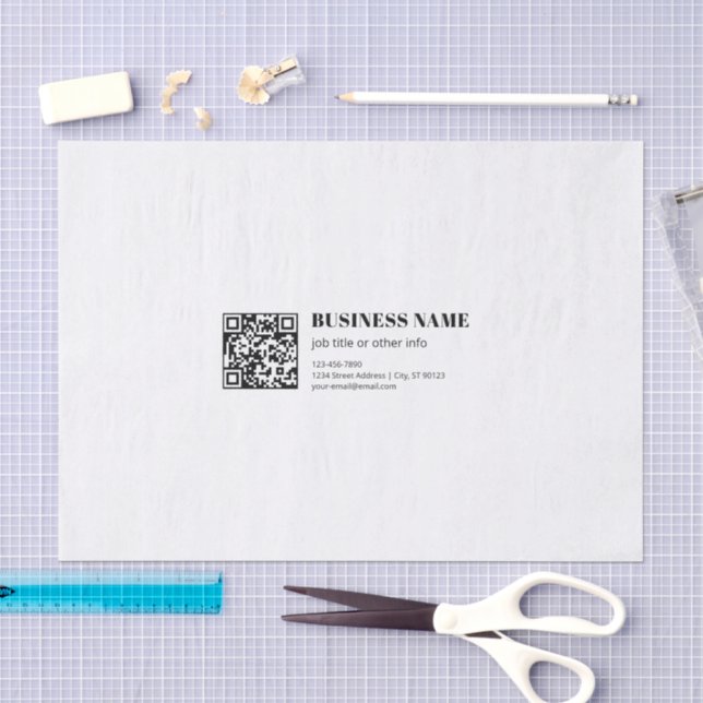 Geschäfts-QR-Code & editierbarer retro-moderner Te Seidenpapier (Handwerk)