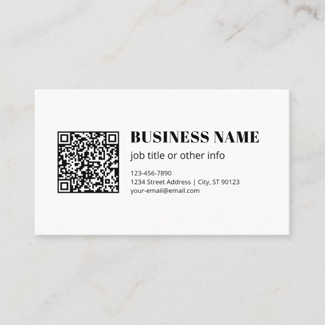 Geschäfts-QR-Code & editierbarer retro-moderner Te Visitenkarte (Vorderseite)