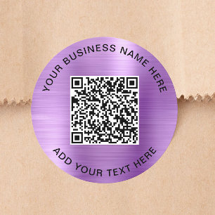 Geschäfts-QR-Code Lila Runder Aufkleber