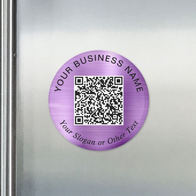 Geschäfts-QR-Code Lila Werbeartikel Magnet (Business QR Code White Promotional Magnet)