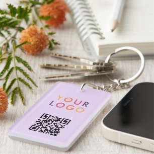 Geschäfts-QR-Code-Logo Lila Schlüsselanhänger