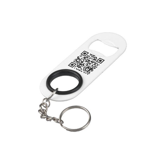 Geschäfts-QR-Code-Logo Modern Mini Flaschenöffner (Rückseite Schrägansicht)