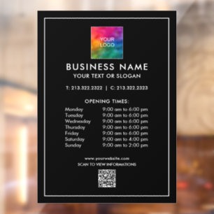 Geschäfts-QR-Code-Logo Öffnungszeiten Einfach Groß Fensteraufkleber